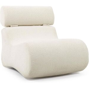 Kave Home Club - Fauteuil design en bouclette - Couleur - Blanc