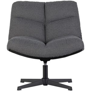 Woood Vinny - Fauteuil pivotant en tissu bouclette - Couleur - Gris anthracite