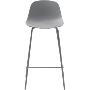 No name Hel - Lot de 2 chaises de bar en plastique et métal H67,5cm - Couleur - Gris