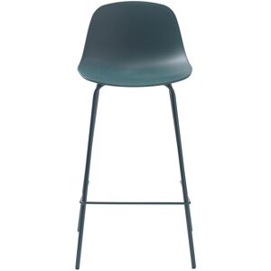 No name Hel - Lot de 2 chaises de bar en plastique et métal H67,5cm - Couleur - Vert d'eau