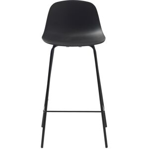 No name Hel - Lot de 2 chaises de bar en plastique et métal H67,5cm - Couleur - Noir