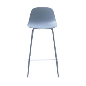 No name Hel - Lot de 2 chaises de bar en plastique et métal H67,5cm - Couleur - Bleu
