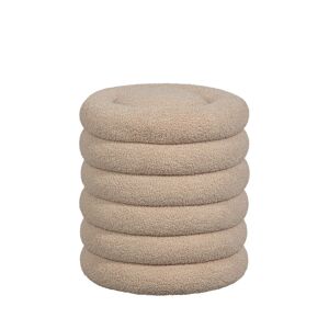 Woood Carly - Pouf rond en bouclette ø40cm - Couleur - Beige