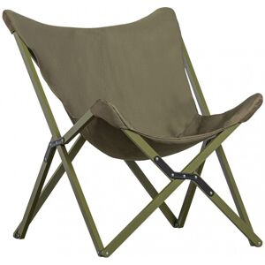 Vtwonen Lazy Afternoon - Fauteuil de jardin pliable en tissu et métal - Couleur - Vert kaki