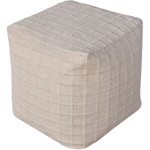 House Nordic Guna - Pouf carré avec motifs carrés en surpiqûre 40x40cm - Couleur - Beige