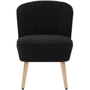 No name Douve - Fauteuil en tissu bouclette et bois - Couleur - Noir