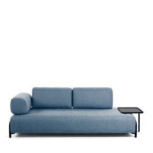 Kave Home Compo - Canapé 3 places en tissu avec bout de canapé - Couleur - Bleu