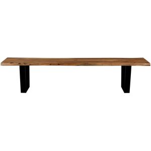 Dutchbone Aka - Banc en bois et métal 200cm - Couleur - Bois foncé / noir