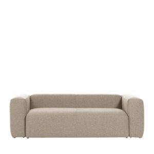 Kave Home Blok - Canapé 3 places design L240cm - Couleur - Beige