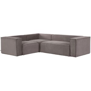 Kave Home Blok - Canapé d'angle réversible en velours 320x230cm - Couleur - Gris