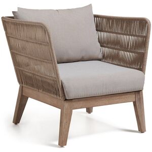 Kave Home Belleny - 2 fauteuils de jardin vintage bois et corde - Couleur - Naturel