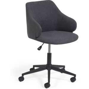 Kave Home Einara - Chaise de bureau pivotante à roulettes - Couleur - Gris foncé