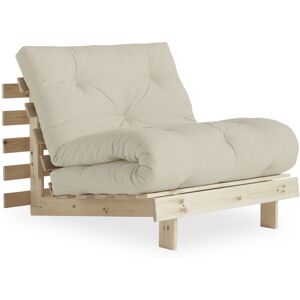 Karup Design Roots - Fauteuil convertible 90x200cm en bois naturel et tissu - Couleur - Beige