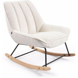 Kave Home Marlina - Rocking-chair en bouclette - Couleur - Blanc