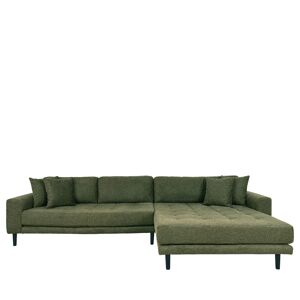 House Nordic Lido - Canapé d'angle droit en tissu pieds noirs L290cm - Couleur - Vert olive