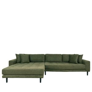 House Nordic Lido - Canapé d'angle gauche en tissu pieds noirs L290cm - Couleur - Vert olive