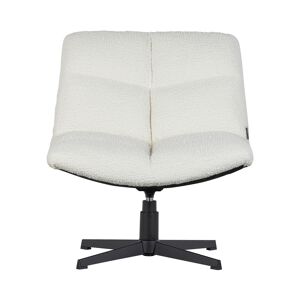 Woood Vinny - Fauteuil pivotant en tissu bouclette - Couleur - Blanc