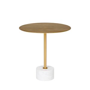 House Nordic Lecco - Table d'appoint en effet laiton et marbre ø51cm - Couleur - Laiton