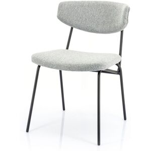 By-Boo Crockett - Lot de 2 chaises en tissu et métal - Couleur - Gris