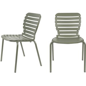 Zuiver Vondel - Lot de 2 chaises de jardin en métal - Couleur - Vert de gris