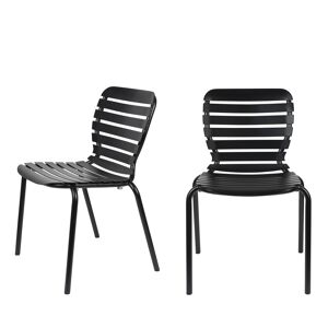 Zuiver Vondel - Lot de 2 chaises de jardin en métal - Couleur - Noir