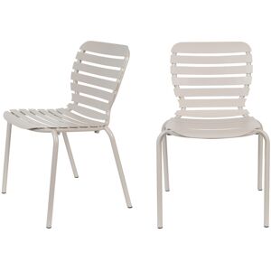 Zuiver Vondel - Lot de 2 chaises de jardin en métal - Couleur - Beige