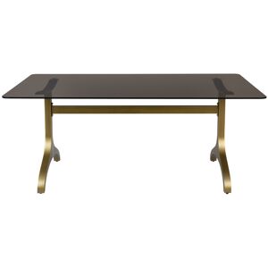 Dutchbone Sansa - Table à manger en métal et verre trempé 180x90cm - Couleur - Verre fumé