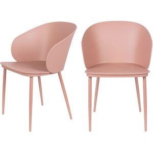 No name Gigi - Lot de 2 chaises en résine et métal - Couleur - Rose