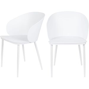 No name Gigi - Lot de 2 chaises en résine et métal - Couleur - Blanc