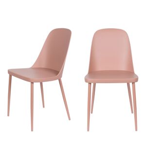No name Pip - Lot de 2 chaises en résine et métal - Couleur - Rose