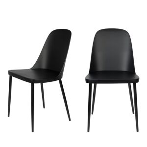 No name Pip - Lot de 2 chaises en résine et métal - Couleur - Noir