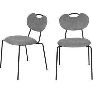 No name Aspen - Lot de 2 chaises en tissu et métal - Couleur - Gris