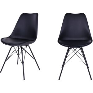 House Nordic Oslo - Lot de 2 chaises en simili et métal - Couleur - Noir