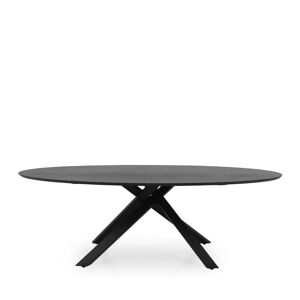 Tenzo Cox - Table à manger ovale en bois et métal - Couleur - Noir