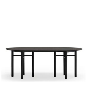 Teulat Junco - Table à manger ovale en bois 200x100cm - Couleur - Noir
