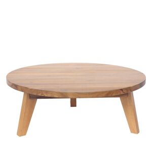 Drawer Léona - Table basse en bois d'acacia ø80cm - Couleur - Bois clair