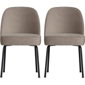 BePureHome Vogue - Lot de 2 chaises design en velours - Couleur - Beige