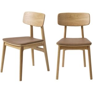 No name Orr - Lot de 2 chaises en bois et simili - Couleur - Beige