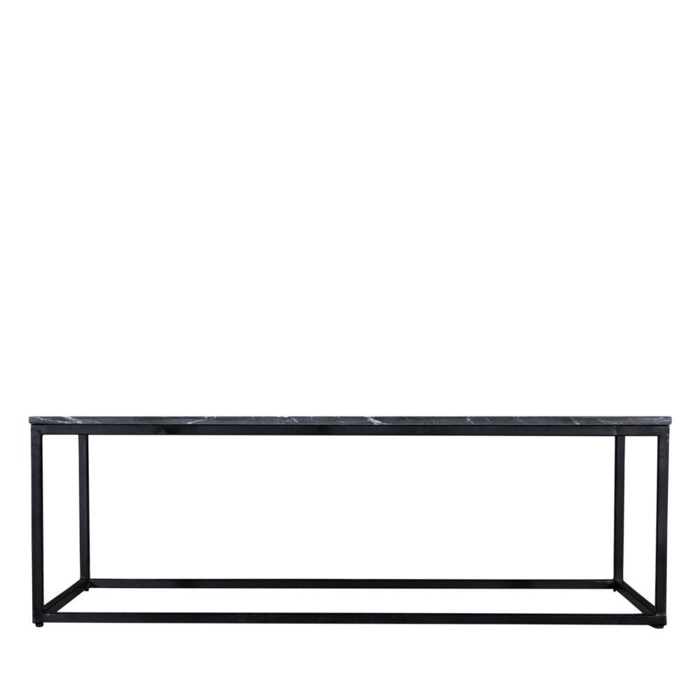 Drawer Saku - Table basse en marbre noir et métal 120x65cm - Couleur - Noir