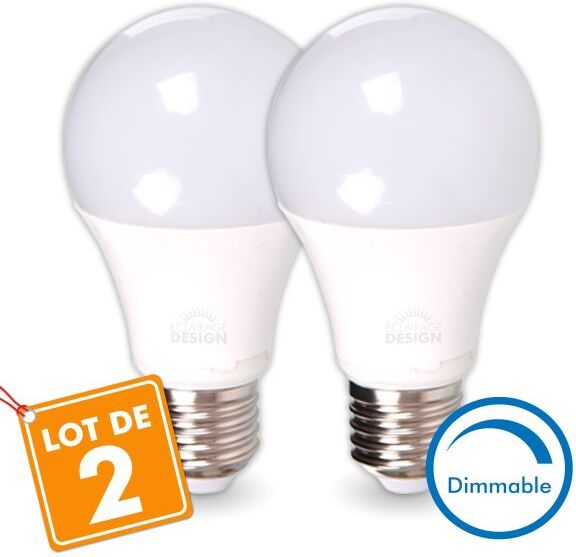 Eclairage Design LOT de 2 AMPOULES LED E27 13W DIMMABLE Eq 75W (Température de Couleur : Blanc chaud 2700K) Eclairage Design LOT de 2 AMPOULES LED E27 13W DIMMABLE Eq 75W (Température de Couleur : Blanc chaud 2700K)