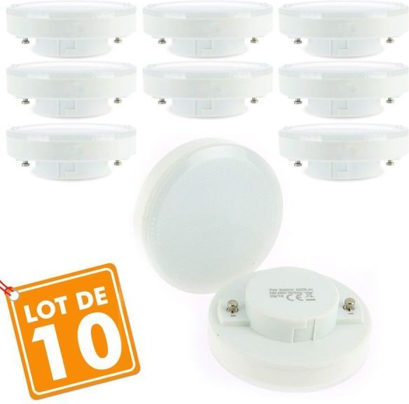 Eclairage Design Lot de 10 Ampoules LED GX53 7W eq 50W (Température de Couleur : Blanc chaud 3000K) Eclairage Design Lot de 10 Ampoules LED GX53 7W eq 50W (Température de Couleur : Blanc chaud 3000K)