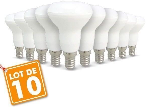 Eclairage Design Lot de 10 ampoules LED E14 R50 6W Eq 50W (Température de Couleur : Blanc chaud 2700K)
