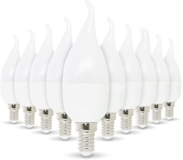 Eclairage Design Lot de 10 Ampoule LED E14 Flamme 4W eq 30W (Température de Couleur : Blanc chaud 3000K) Eclairage Design Lot de 10 Ampoule LED E14 Flamme 4W eq 30W (Température de Couleur : Blanc chaud 3000K)