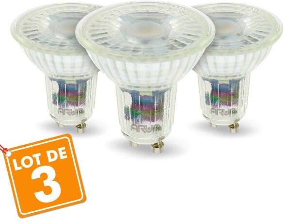 ARUM LIGHTING Lot de 3 Ampoules LED GU10 5W 420 Lm Eq 50W (Température de Couleur : Blanc chaud 2700K) ARUM LIGHTING Lot de 3 Ampoules LED GU10 5W 420 Lm Eq 50W (Température de Couleur : Blanc chaud 2700K)
