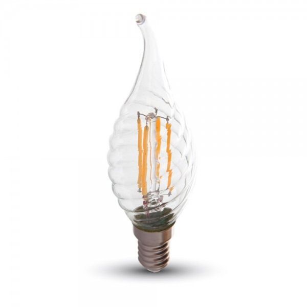 VTAC Ampoule led E14 4W Twist C37T (Température de Couleur : Blanc chaud)