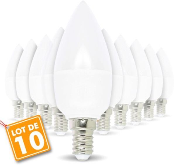 Eclairage Design Lot de 10 ampoules LED E14 5.5W eq 40W (Température de Couleur : Blanc chaud 3000K) Eclairage Design Lot de 10 ampoules LED E14 5.5W eq 40W (Température de Couleur : Blanc chaud 3000K)
