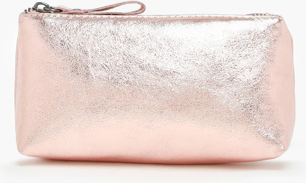 Trousse Zippée Nine Cuir Milano Rose