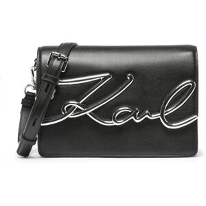 Sac Porte Épaule K Signature Cuir Karl Lagerfeld Noir