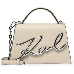 Sac Bandouliere K Signature Cuir Karl Lagerfeld Beige