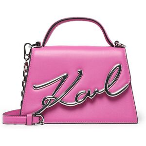 Sac Bandouliere K Signature Cuir Karl Lagerfeld Rose